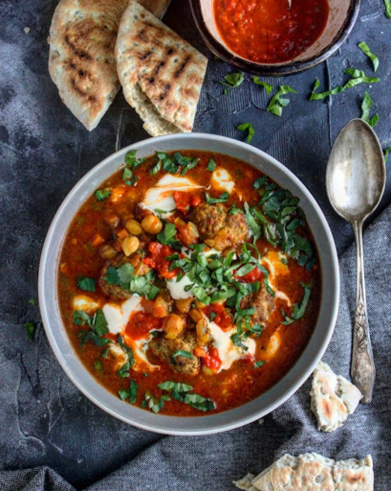 Weekend Inspiration - Moroccan Soup With Spicy Beef Meatballs