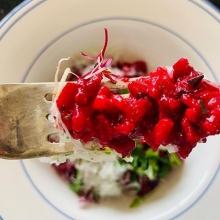 Beetroot Risotto beats the cold recipe to follow